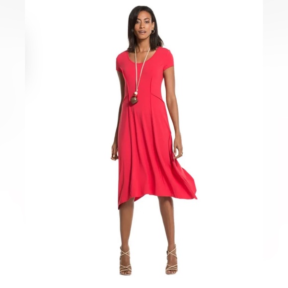 Chico's Dresses Chicos Red Seamed Sydney Dress Size 2 Poshmark